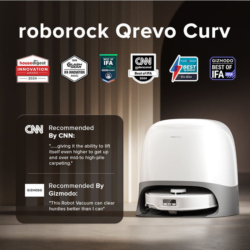Roborock Qrevo Curv Robot Vacuum with Multifunctional Dock 3.0
