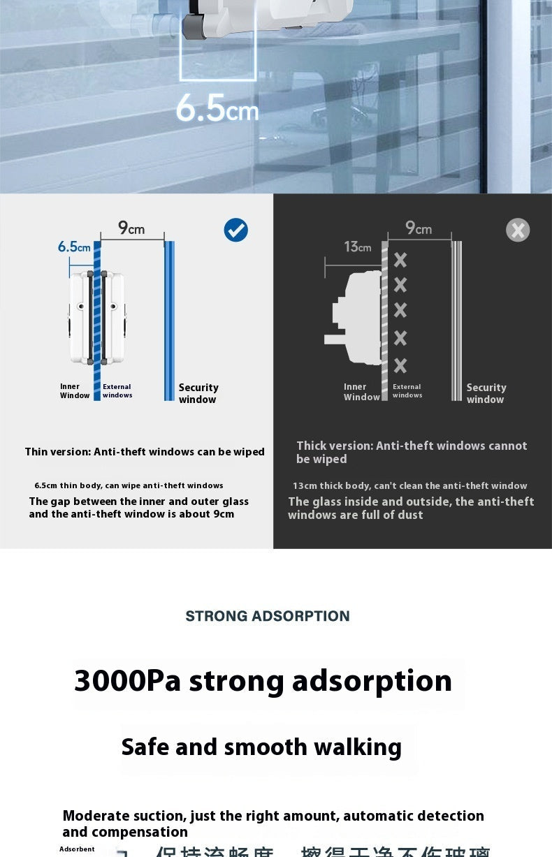 Compact Window Cleaning Robot – Smart Automatic Glass Cleaner