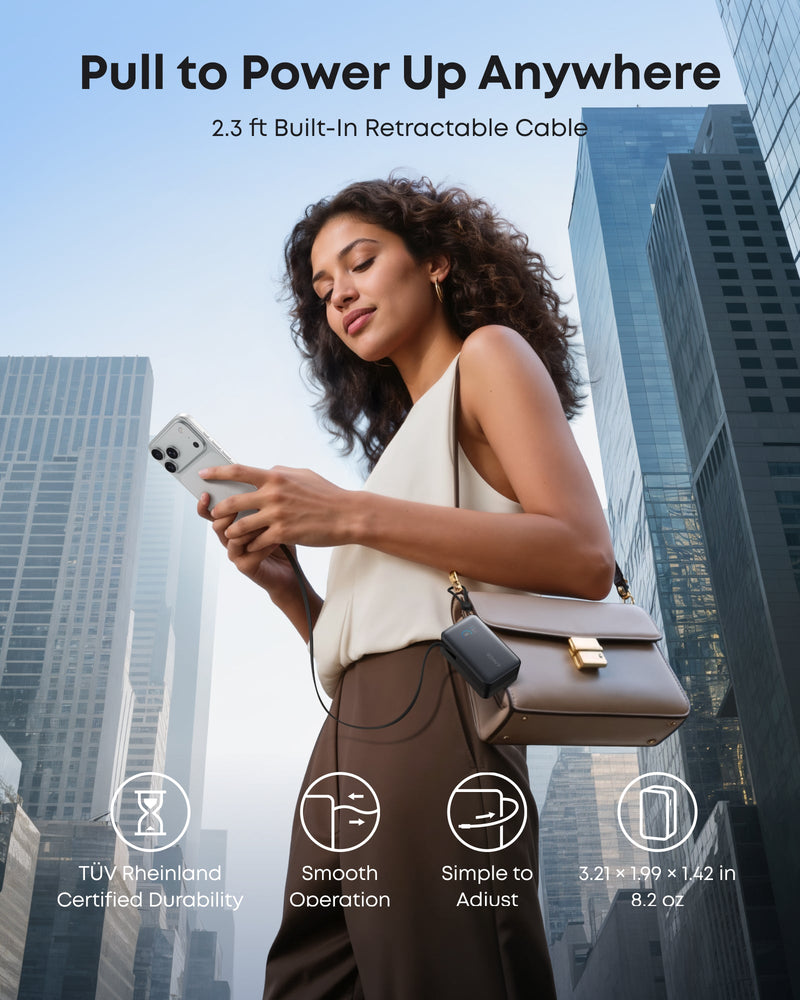 Anker Nano Power Bank (10K, 45W, Built-In Retractable USB-C Cable)