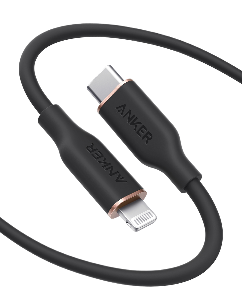 Anker <b>641</b> USB-C to Lightning Cable (Flow, 3 ft Silicone)