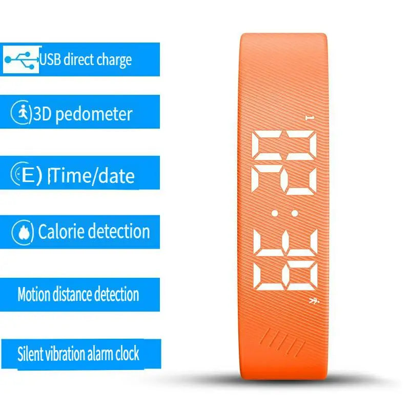 LED Digital Smart Bracelet Vibrating Alarm Clock Waterproof Clock