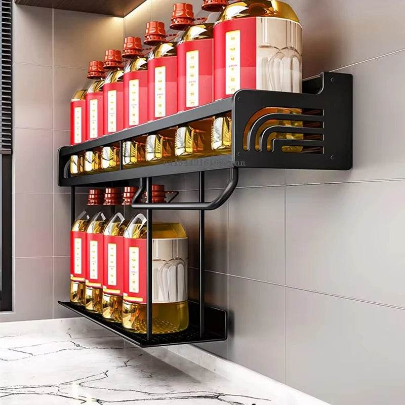 Wall-Mounted Kitchen Spice Rack Organizer