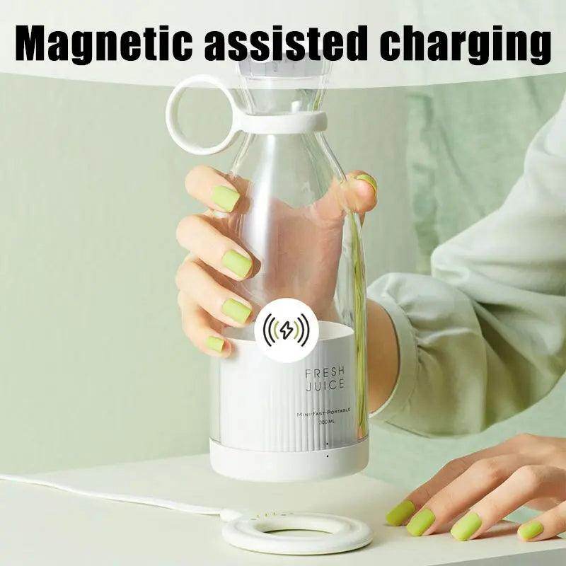 Portable Mini Juice Blender Bottle with Wireless Charging