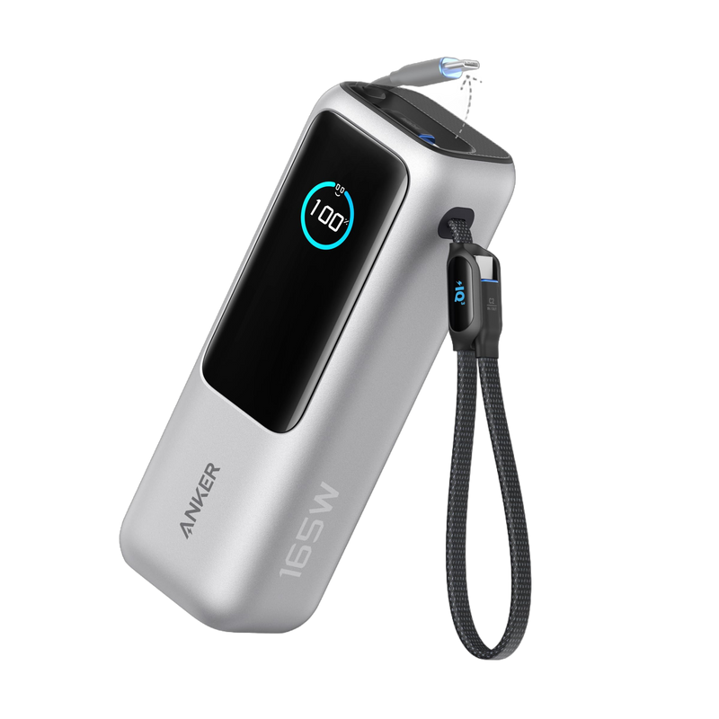 Anker Laptop Power Bank (25K, 165W, Built-In and Retractable Cables)